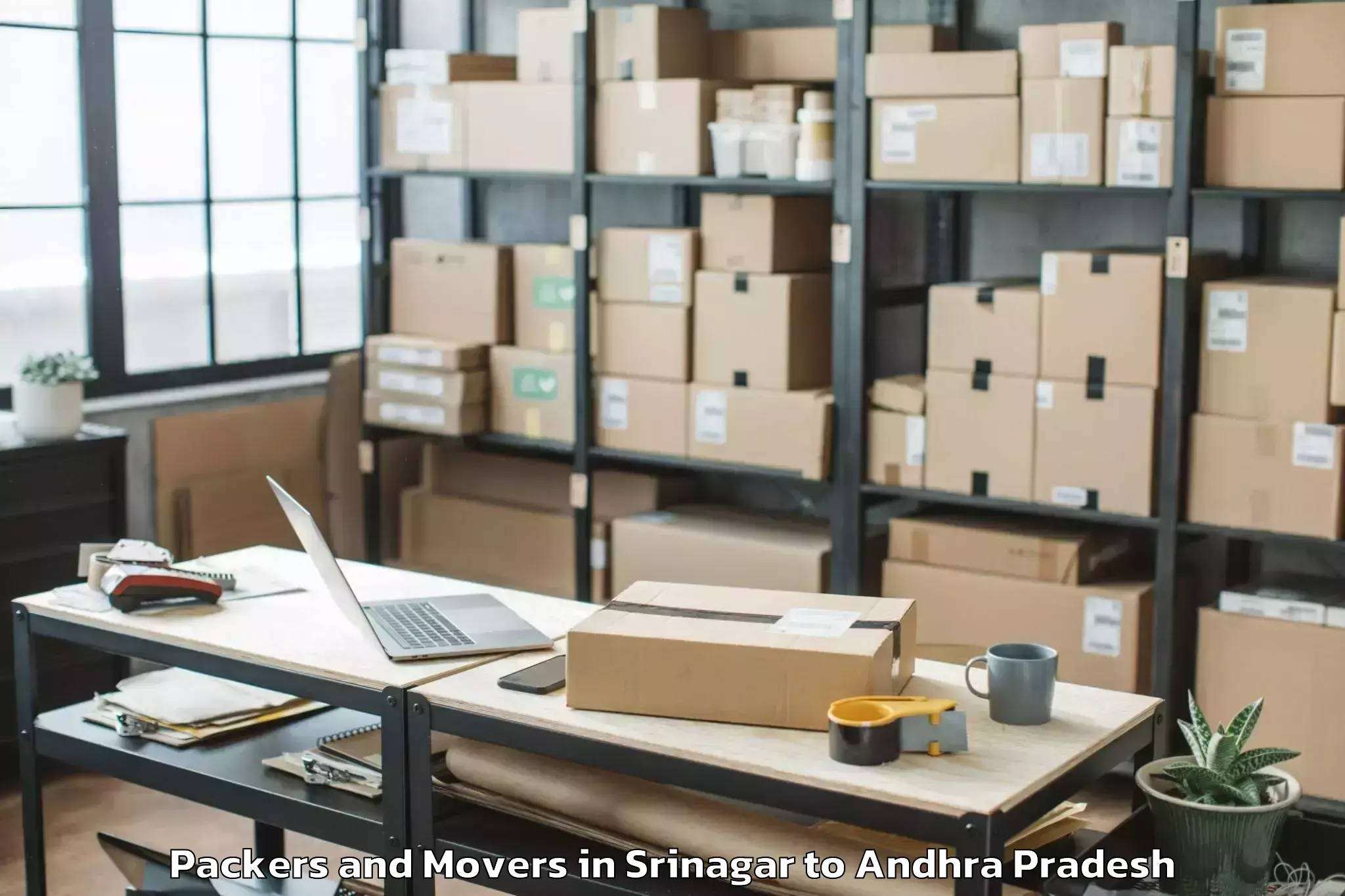 Professional Srinagar to Tadikonda Packers And Movers